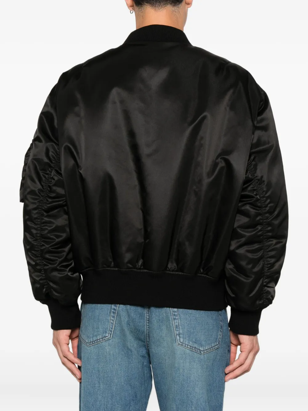 Saint Laurent Bomberjack met knoopsluiting Zwart