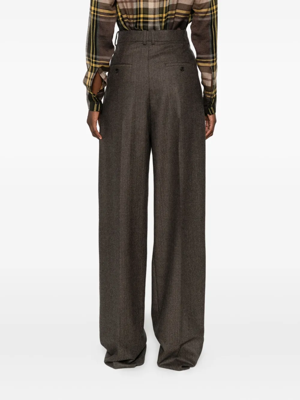 Saint Laurent Straight plooibroek Bruin