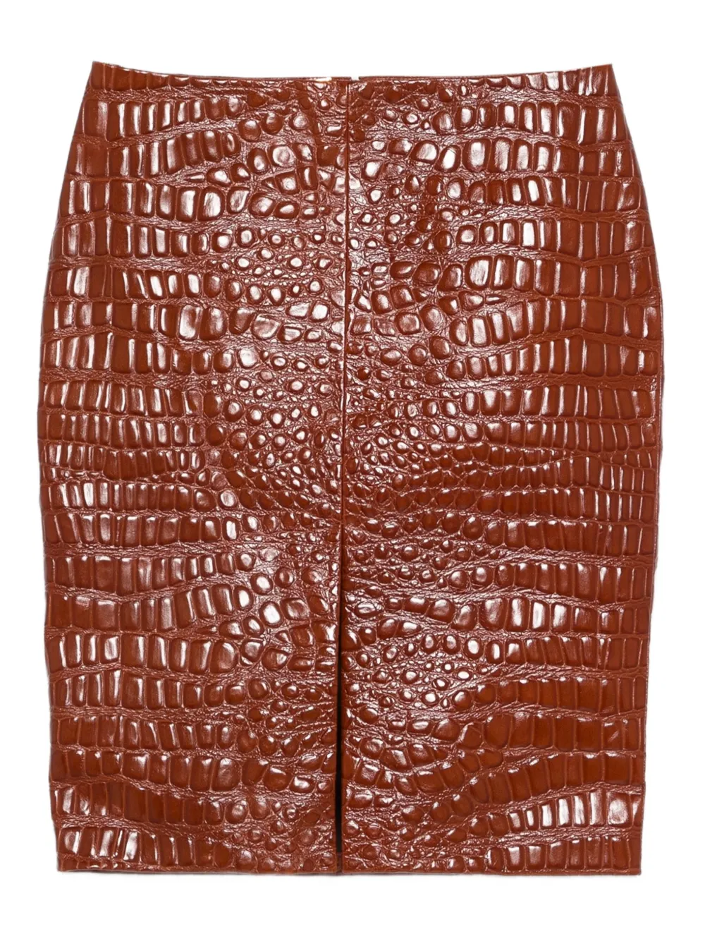 Saint Laurent Leren mini-rok met reliëf Bruin
