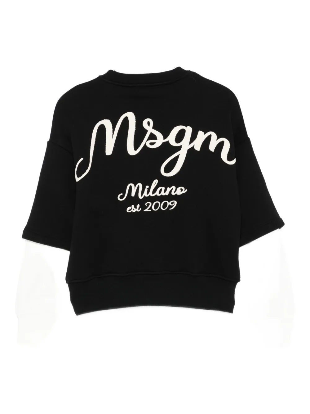 MSGM Kids double-layered logo sweatshirt Zwart