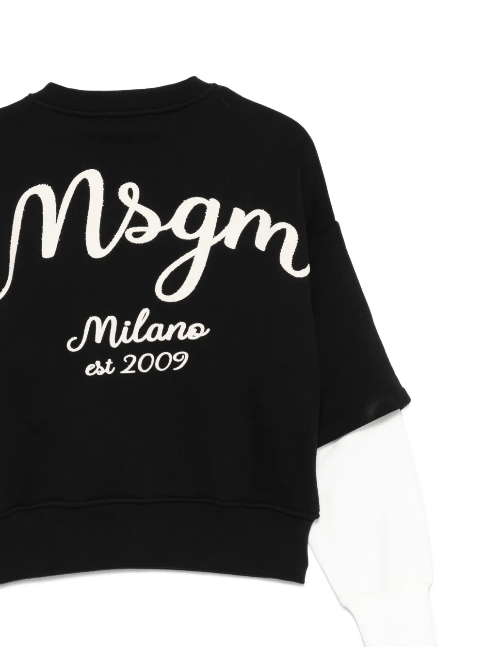  Msgm Kids Double-layered Logo Sweatshirt - Black 