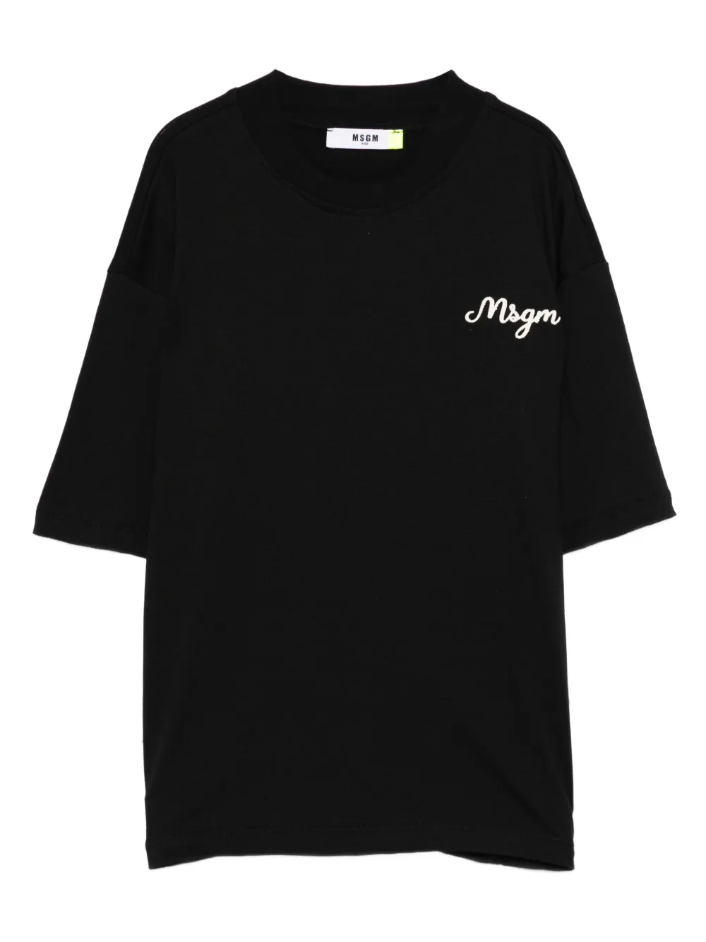 MSGM Kids layered logo-embroidered T-shirt Zwart