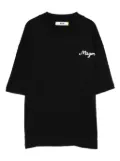 MSGM Kids layered logo-embroidered T-shirt - Black