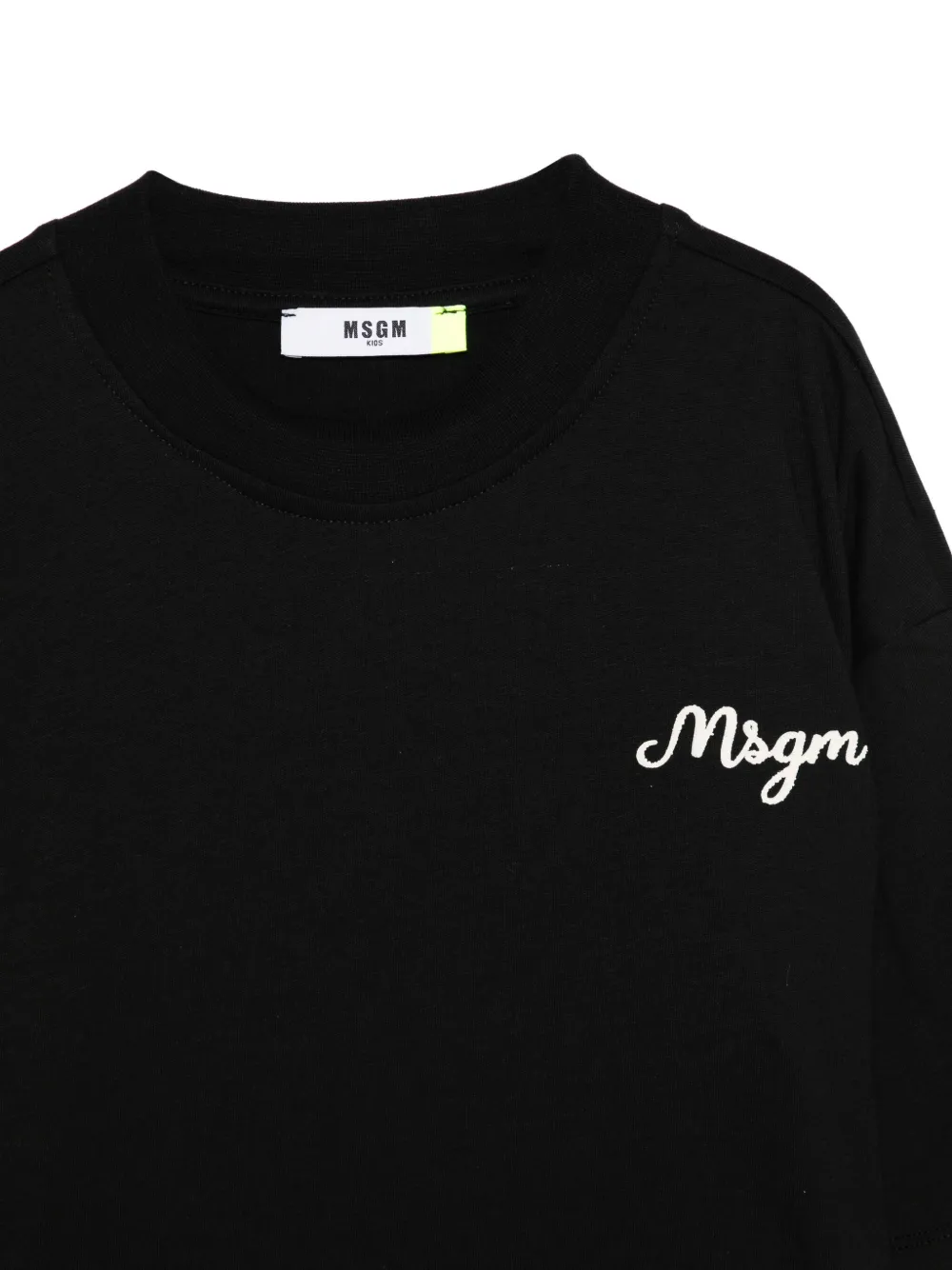 MSGM Kids layered logo-embroidered T-shirt Zwart