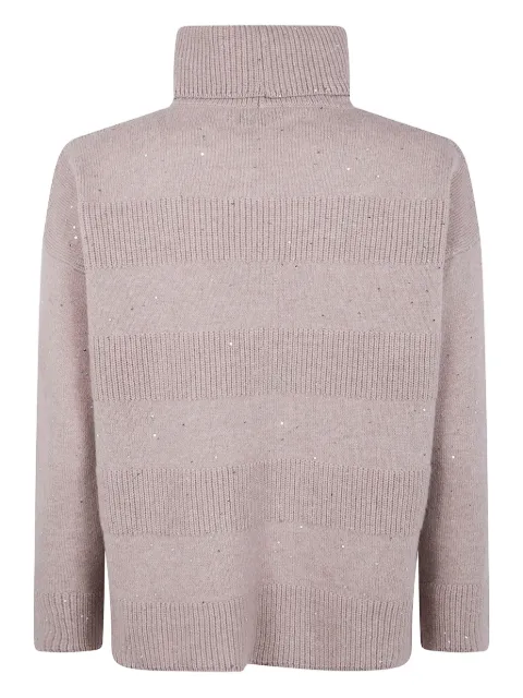 D.Exterior — roll-neck sequin-detailed sweater