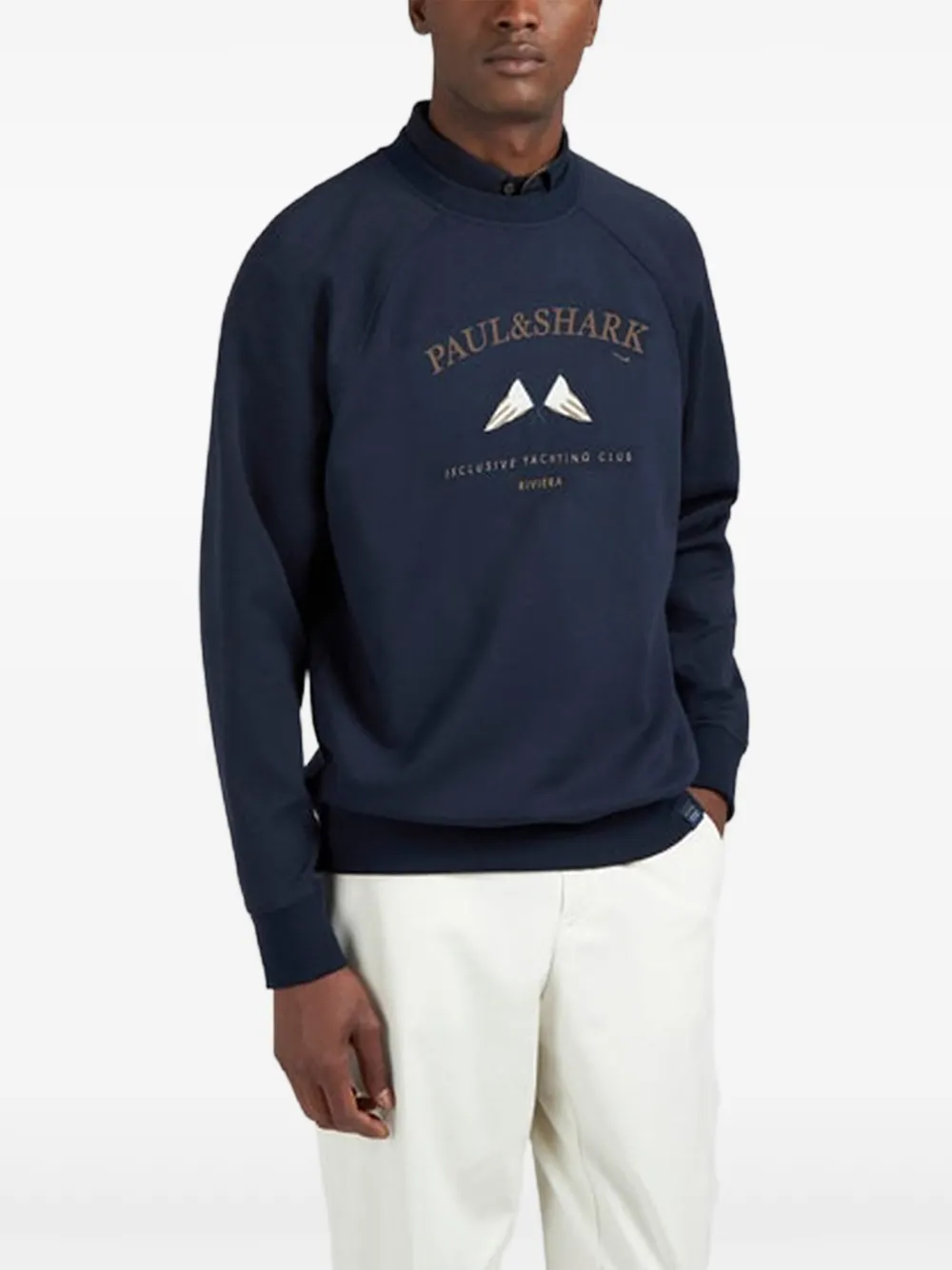 Paul & Shark Sweater met logo - Blauw