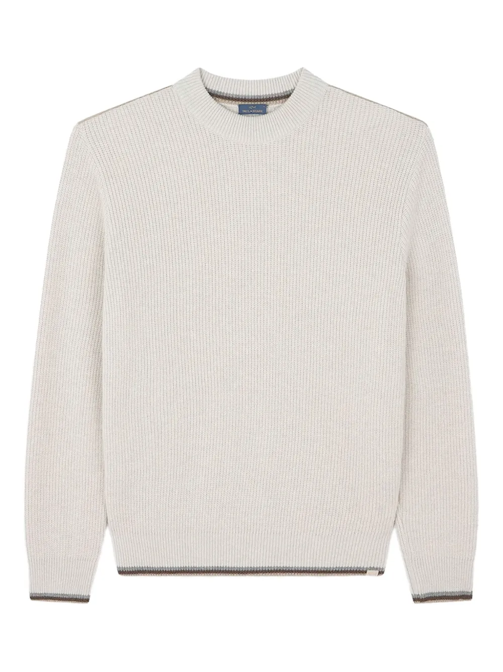 Paul & Shark Ribbed Crew-neck Sweater In Neutral