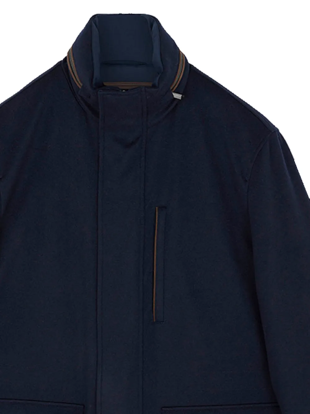 Paul & Shark High-neck Cashmere Jacket In Gold
