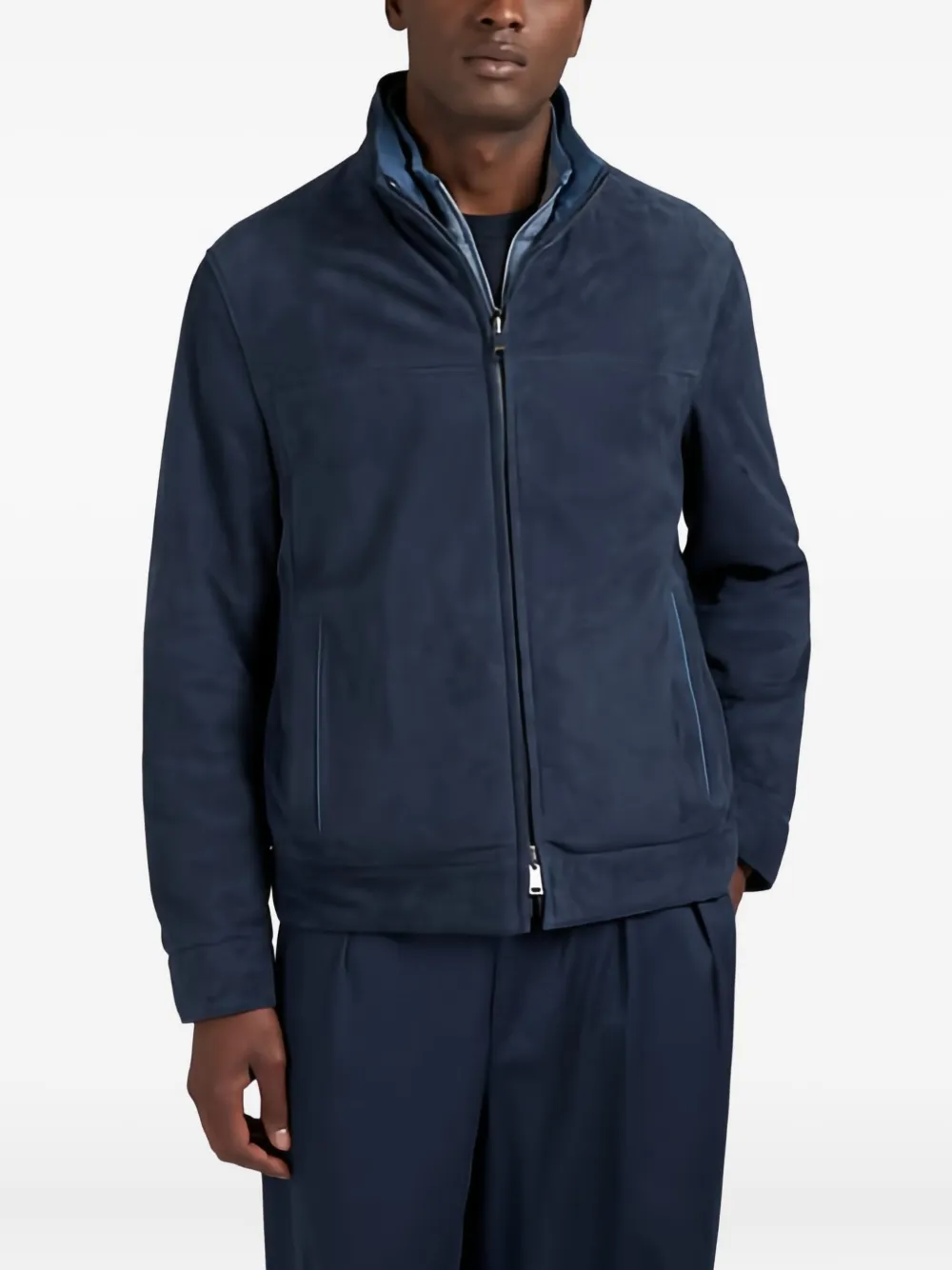 Paul & Shark Reversible Suede Jacket In Blue