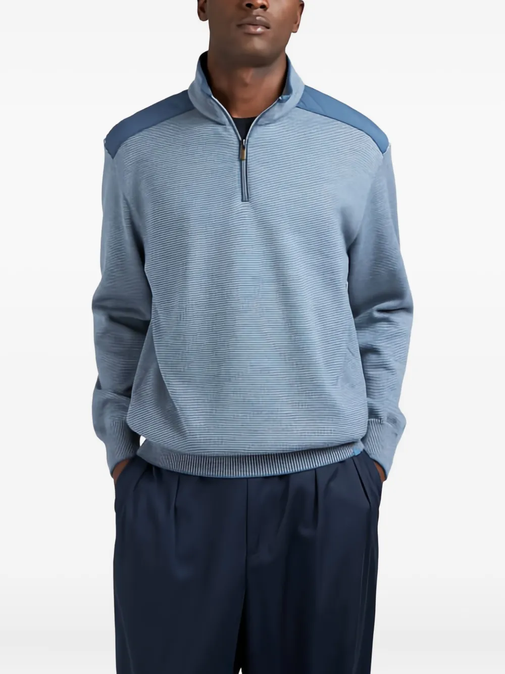 Paul & Shark Trui met halve rits - Blauw