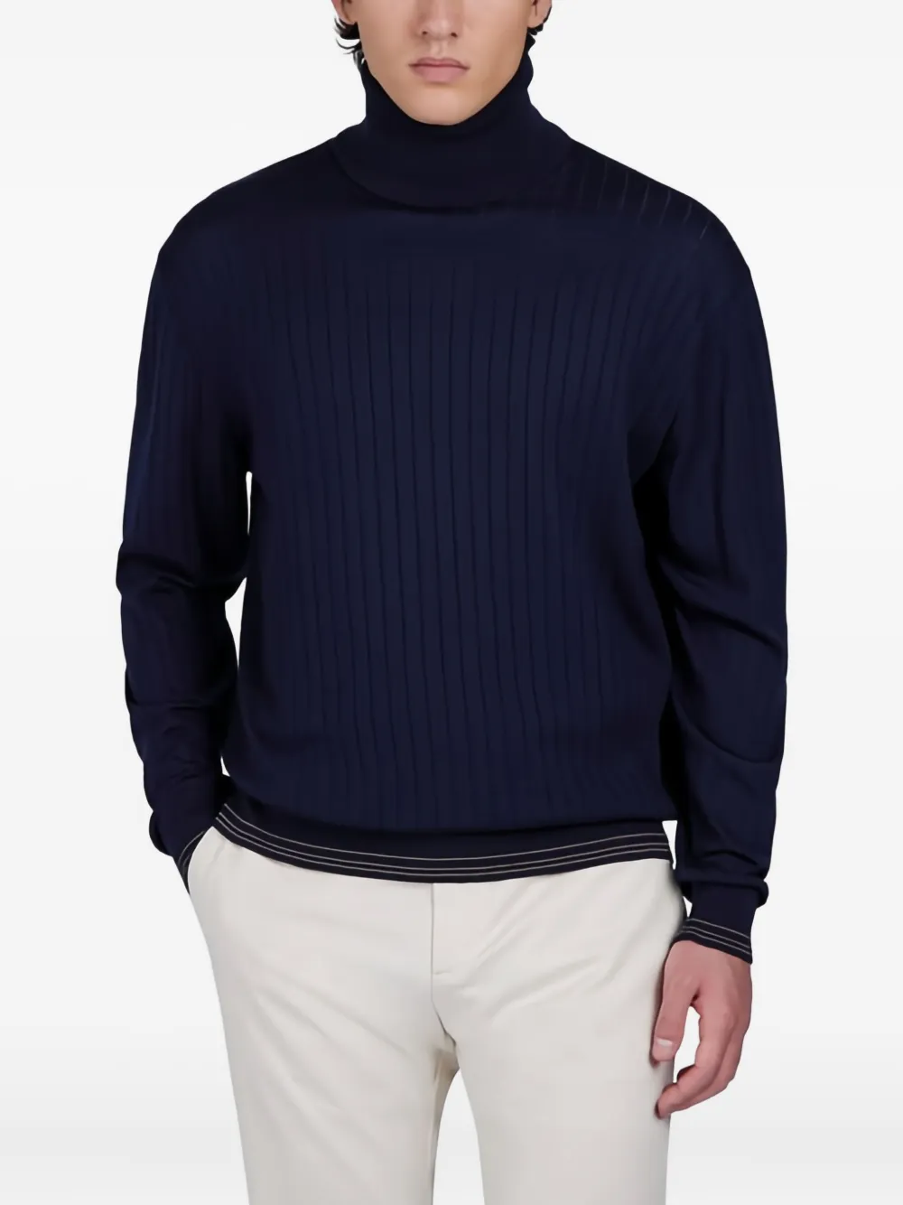Paul & Shark Ribgebreide coltrui - Blauw
