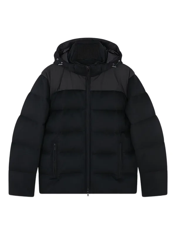 Paul & Shark Hooded Puffer Jacket in Black
