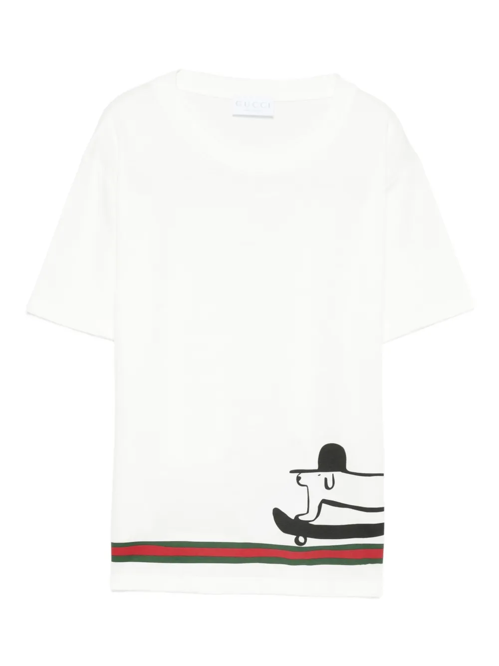 Gucci Kids x Euan Roberts T-shirt met hondenprint Wit