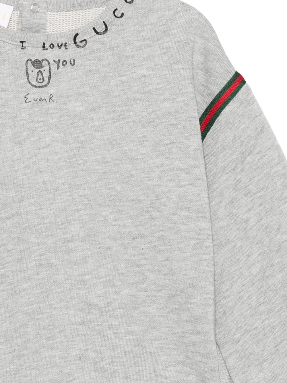 Gucci Kids x Euan Roberts sweater met Web-streep Grijs