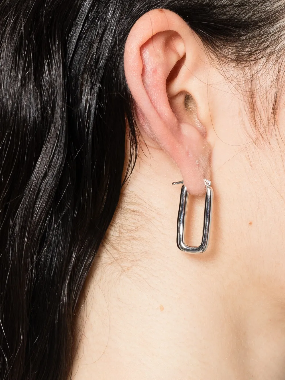 Jil Sander rectangle-frame earrings - Zilver