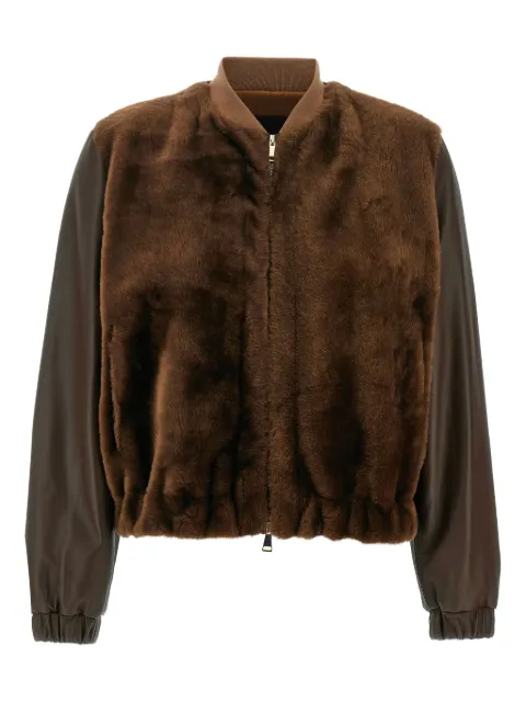 Fabiana Filippi leather fur bomber jacket