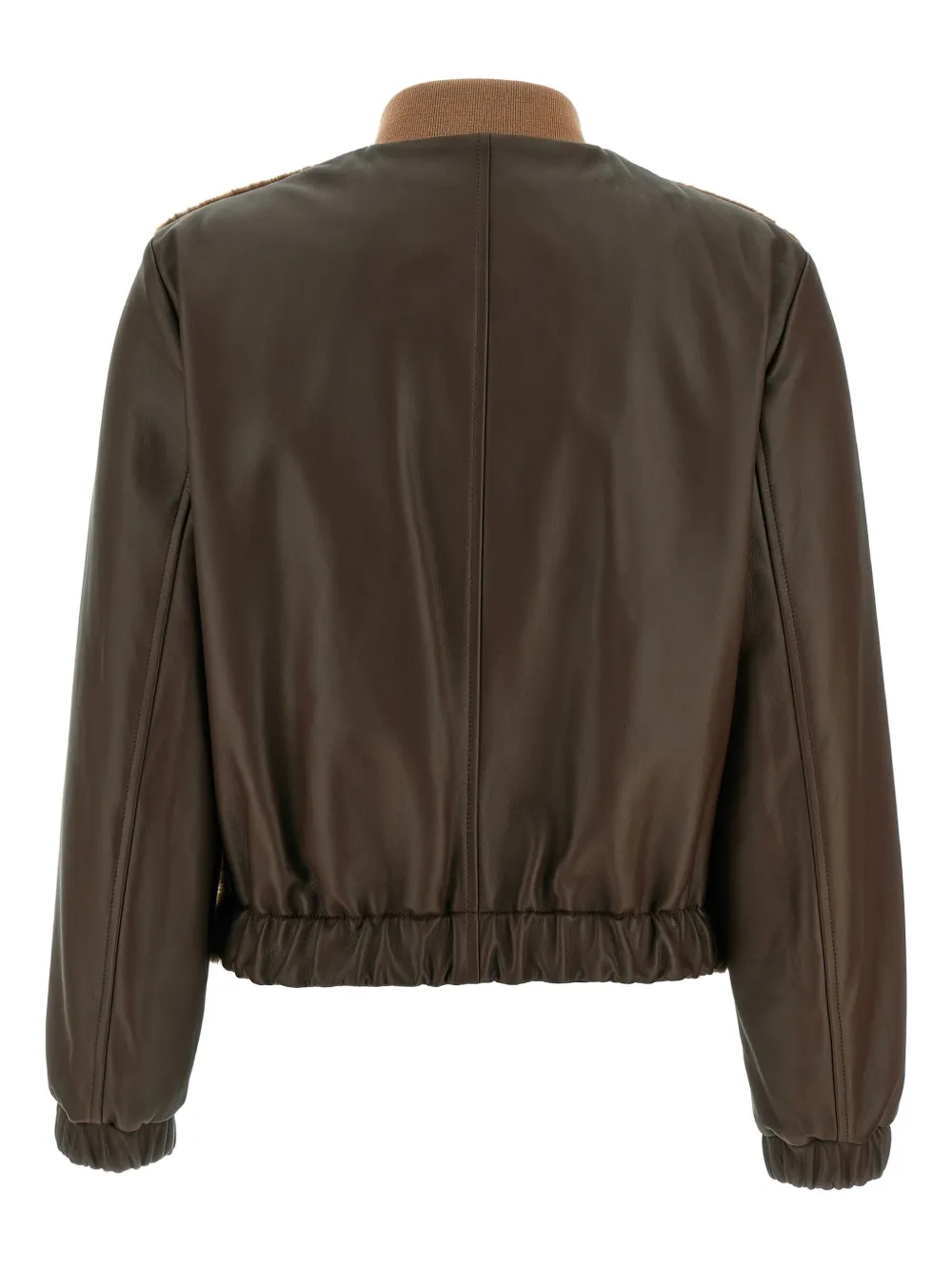 Fabiana Filippi leather fur bomber jacket Bruin