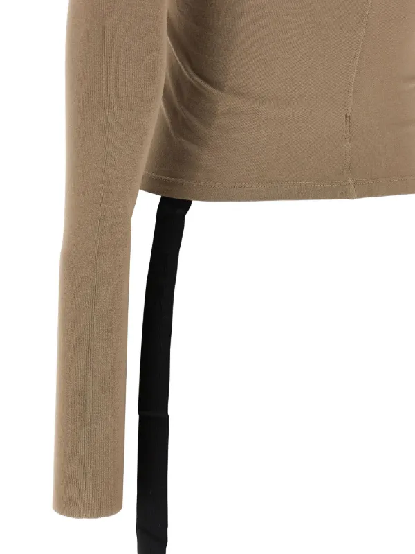 Rick Owens DRKSHDW Ziggy asymmetric-neckline T-shirt | Neutrals