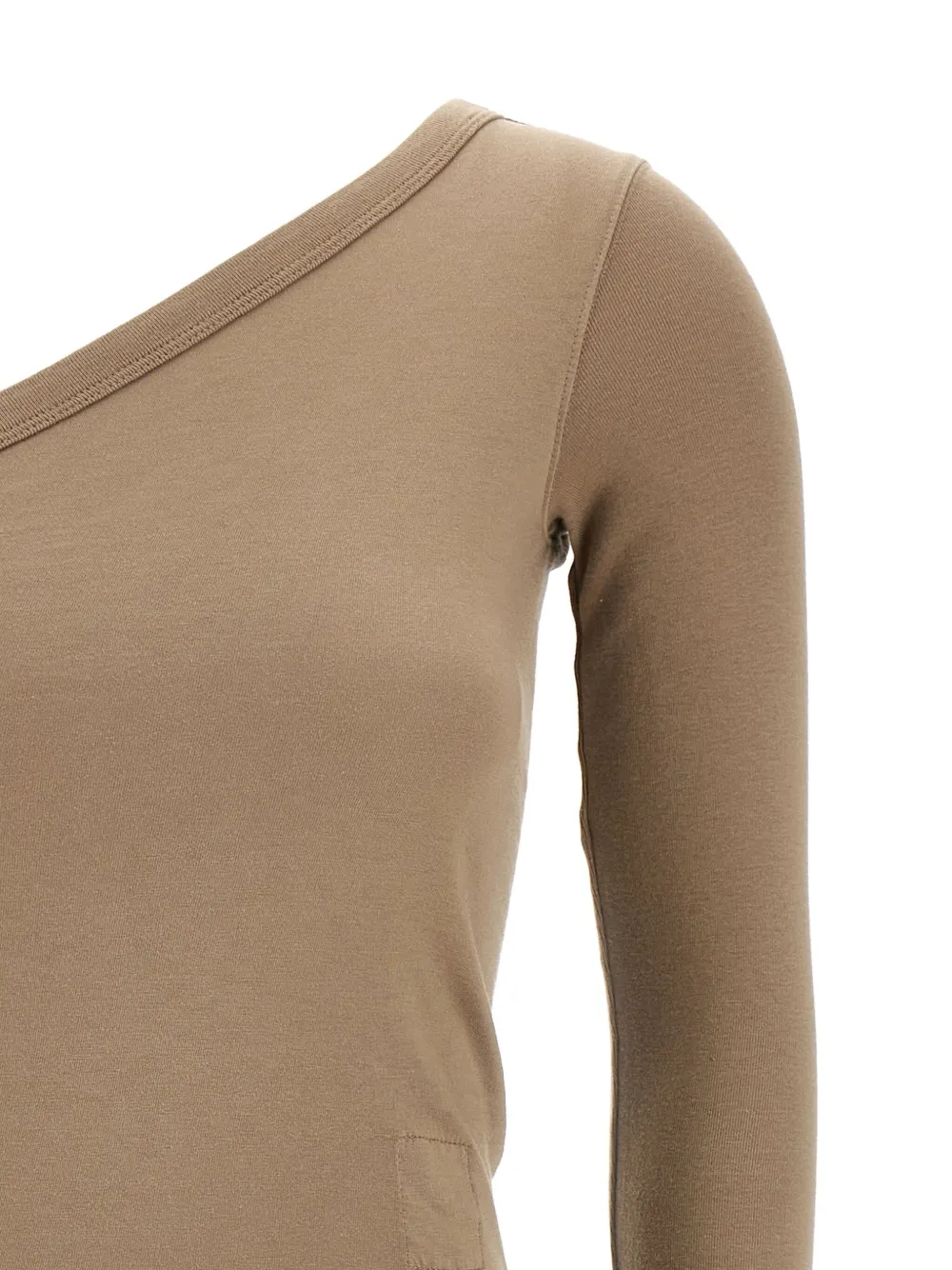 Rick Owens DRKSHDW Ziggy asymmetric-neckline T-shirt Beige