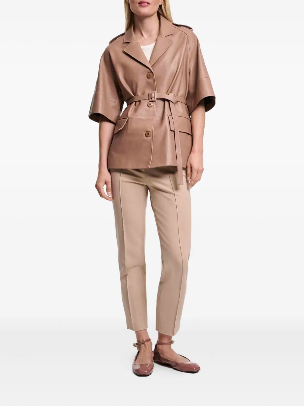 Dorothee Schumacher Jack met ceintuur en epauletten Roze