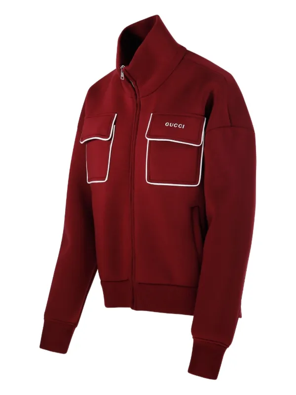 Gucci Chamarra Con Capucha y Bolsillo De Parche Rojo FARFETCH MX