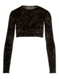 Fiorucci leopard-print long-sleeves top - Brown