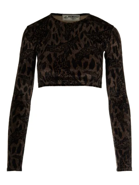 Fiorucci top manga larga con estampado de leopardo