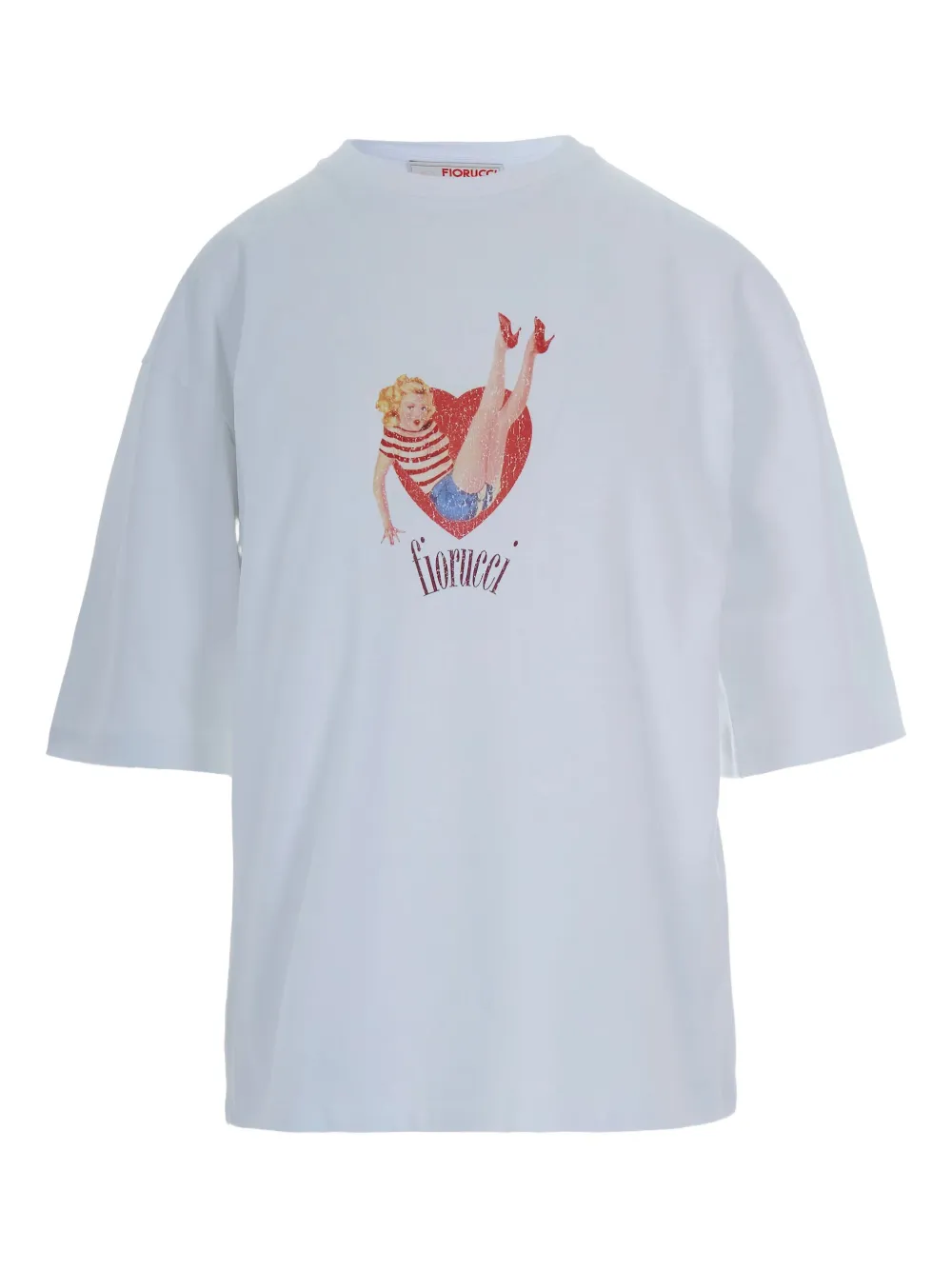 Fiorucci heart-print cotton T-shirt Wit