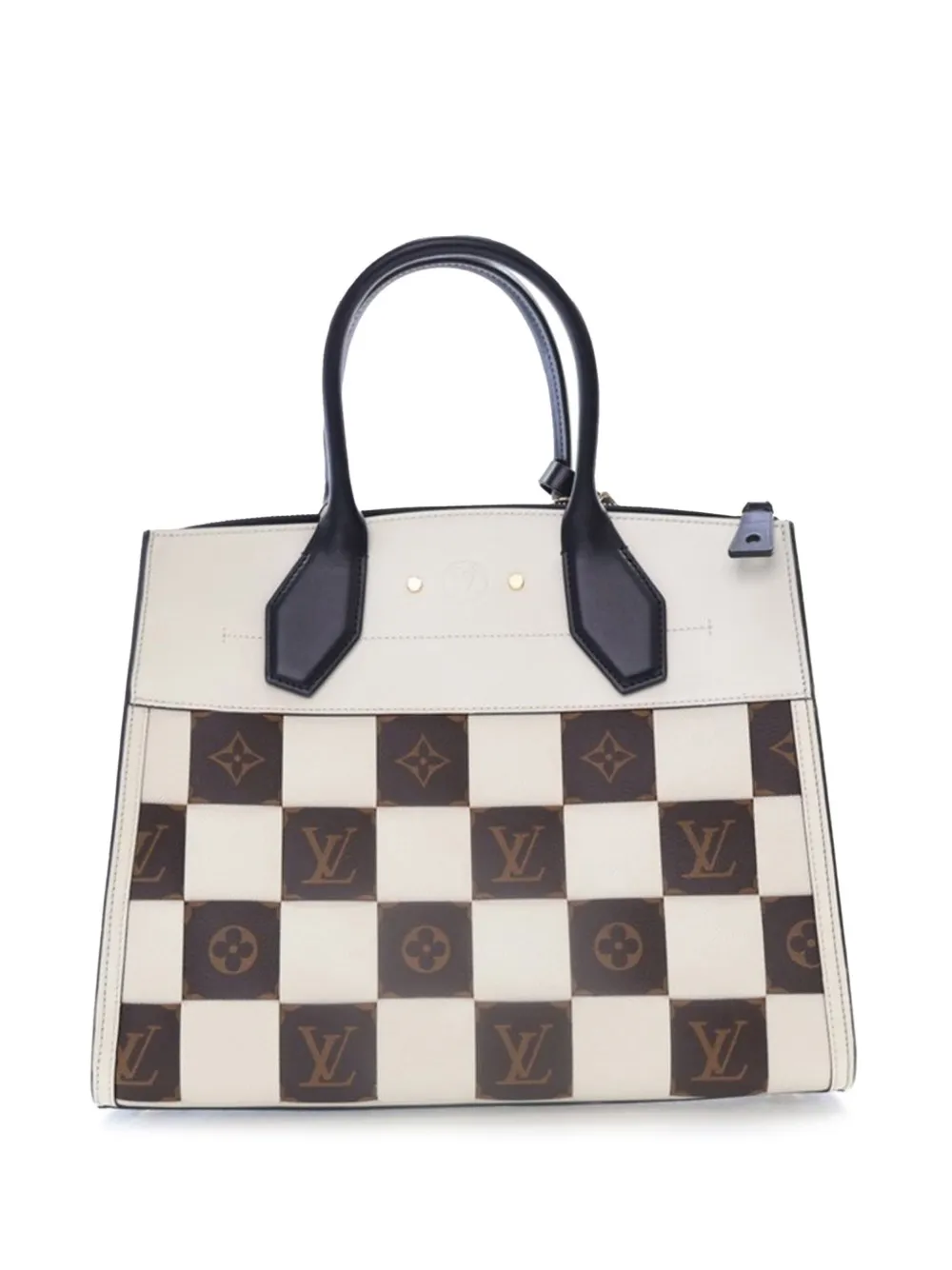 Pre-owned Louis Vuitton 2019 Damier Tressage City Steamer Mm Satchel In White