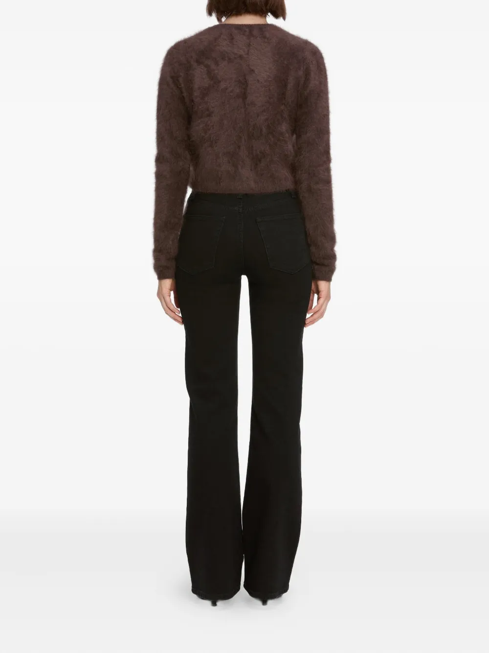 Frame Teddy Cardigan In Brown