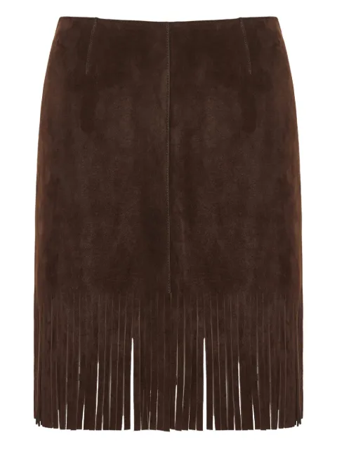 ETRO fringe suede skirt