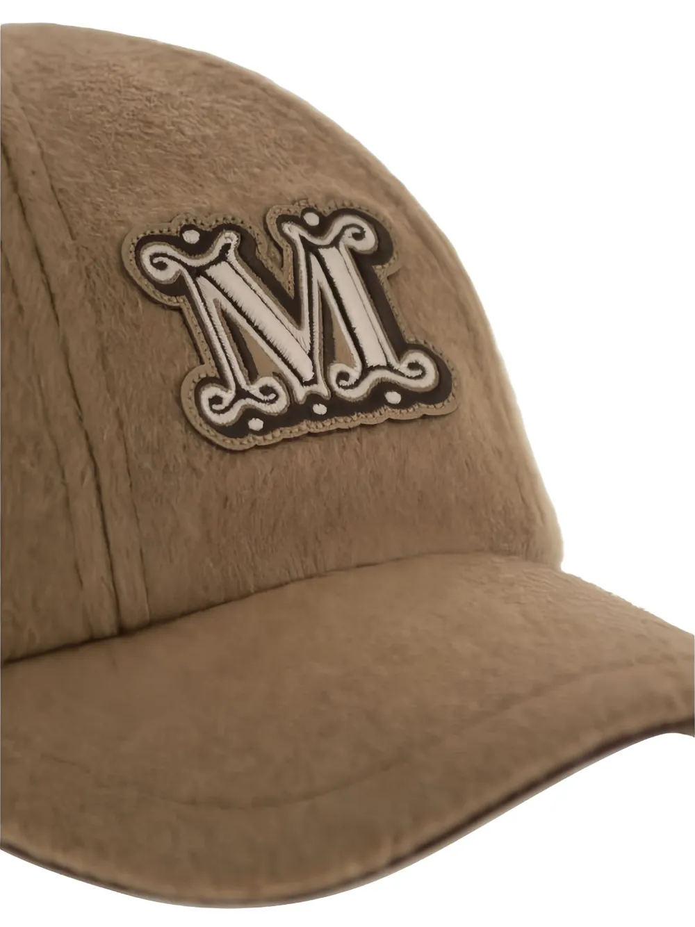 Max Mara Fedora Logo-patch Camel Wool Cap In Brown