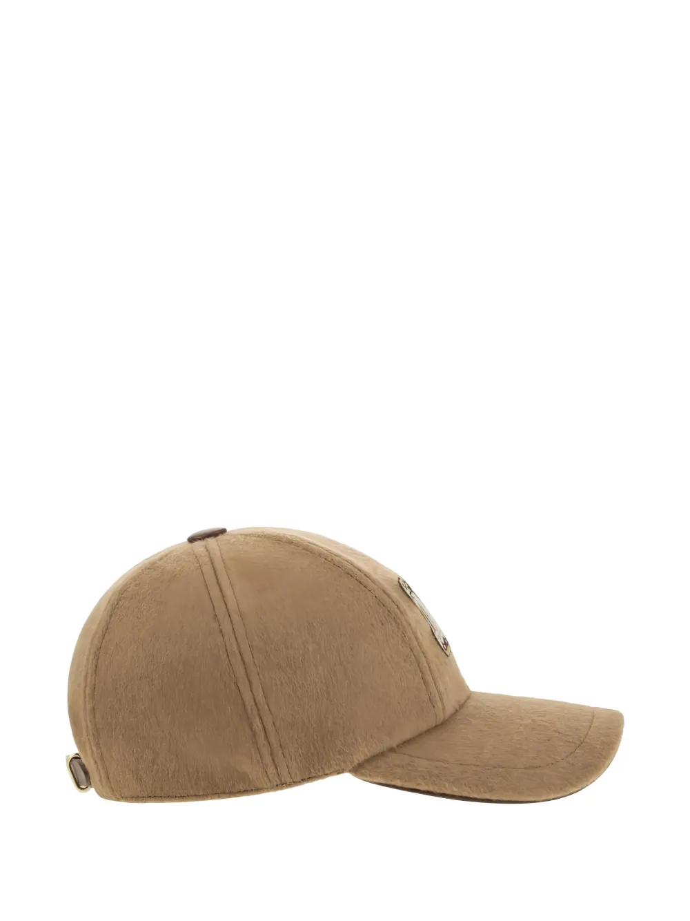 Max Mara Fedora Logo-patch Camel Wool Cap In Brown