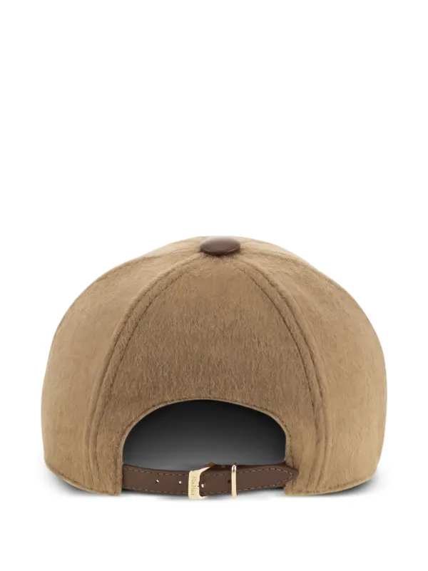 Max Mara FEDORA logo-patch Camel Wool Cap | Brown | FARFETCH CA