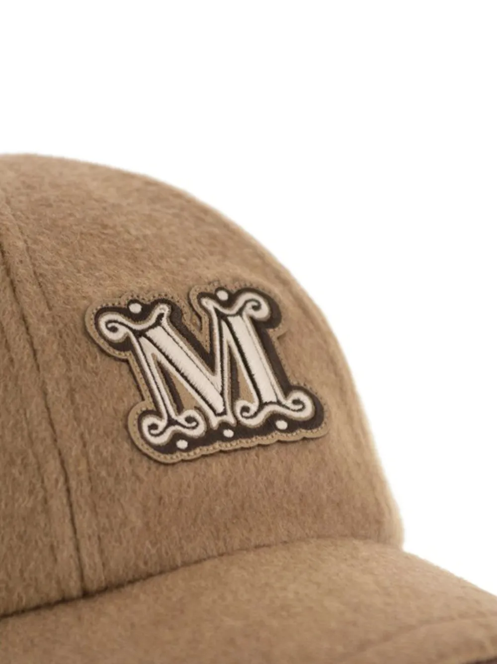 Max Mara FEDORA wollen pet met logopatch Bruin