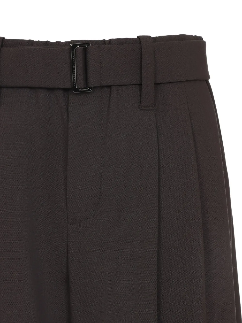 Brunello Cucinelli belted pleated straight trousers Bruin