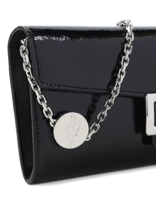 Roger Vivier Belle Vivier patent-leather chain-strap Clutch