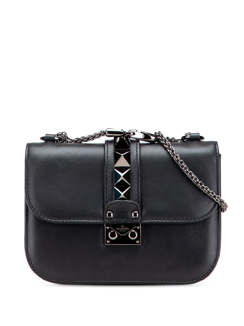 2000-2017 Small Leather Rockstud Glam Lock crossbody bag
