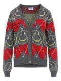 Moschino smiley-heart cardigan - Grey