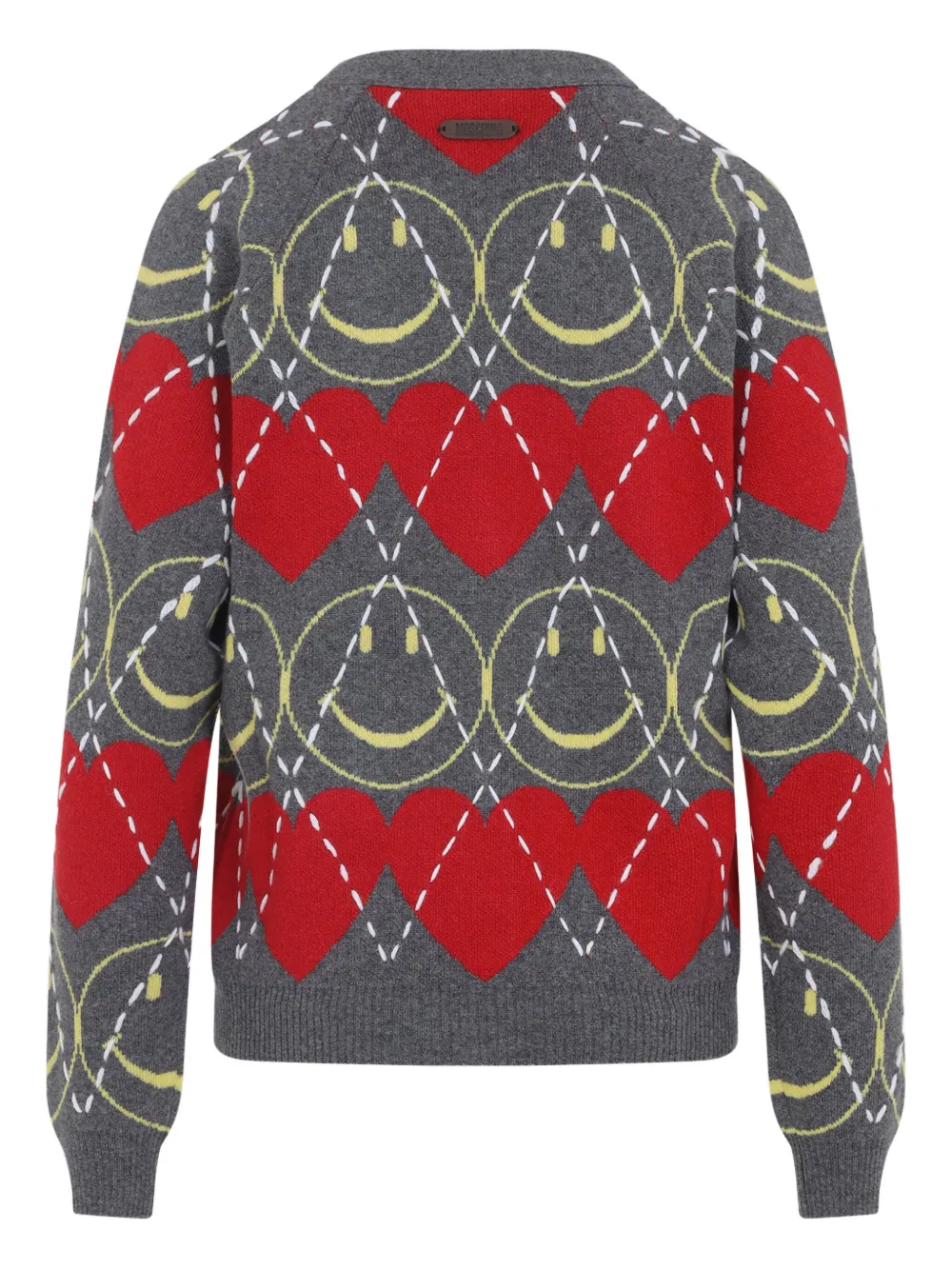 Moschino smiley-heart cardigan Grijs