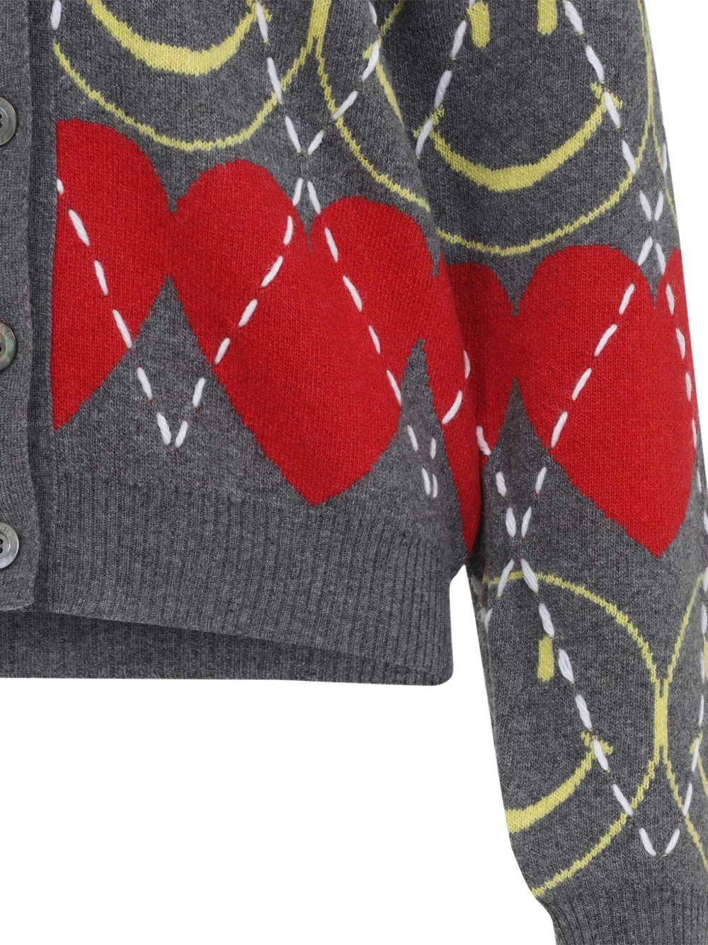 Moschino smiley-heart cardigan Grijs