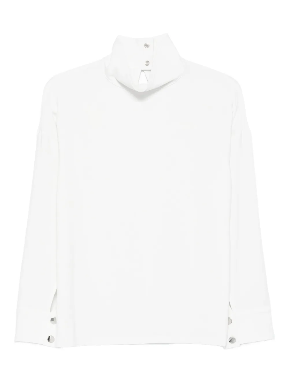 high-neck blouse