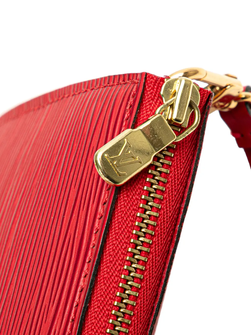 Pre-owned Louis Vuitton 2002 Epi Pochette Accessoires Shoulder Bag In Red