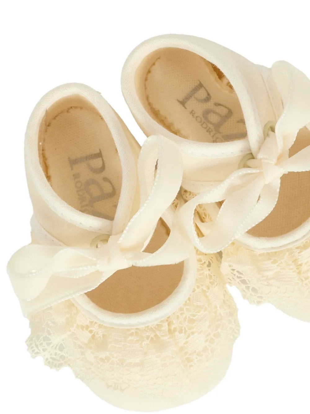 Paz Rodriguez lace-bow ballerina shoes Neutrals