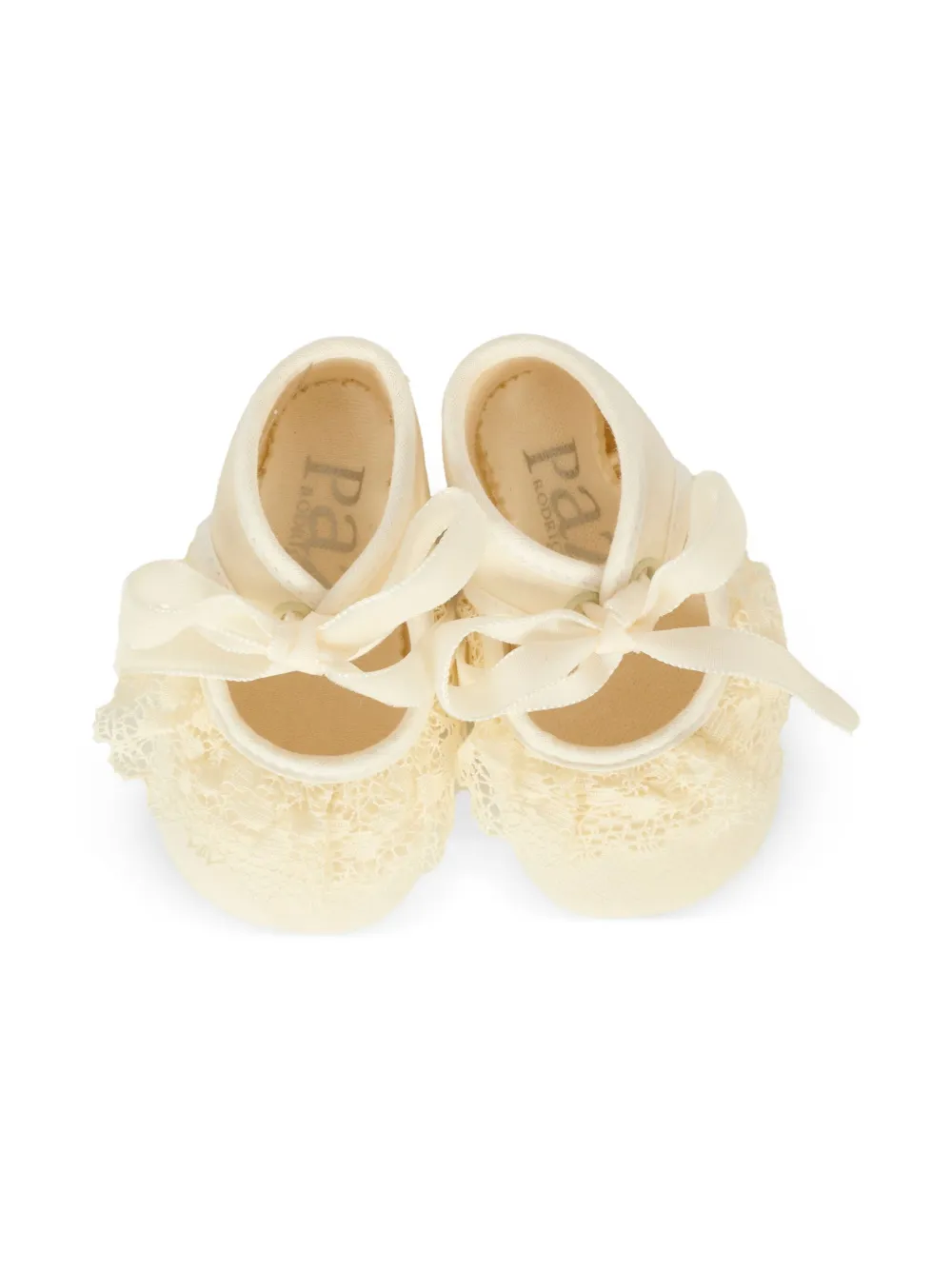 Paz Rodriguez lace-bow ballerina shoes Neutrals