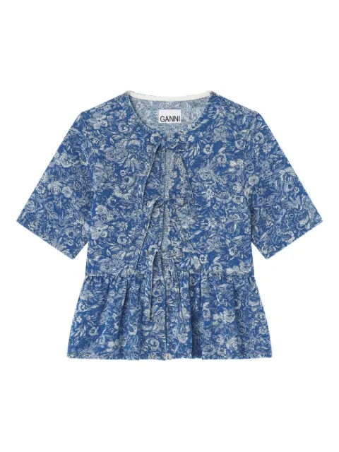 GANNI blusa con peplum