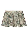 GANNI floral-jacquard flared mini skirt - Neutrals
