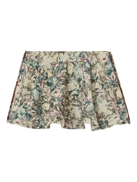 GANNI floral-jacquard flared mini skirt