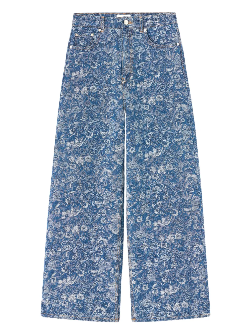 GANNI floral-print wide-leg jeans | Blue | Image 1