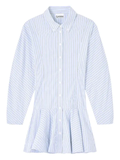GANNI robe-chemise courte à rayures